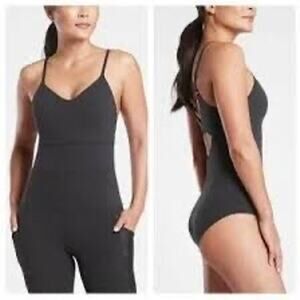Athleta Ariel Bodysuit Black Size Medium Built In Bra